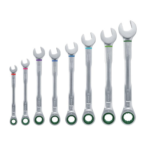 Bosch Ratchet Combination Wrench Set, 8 Piece (8-19mm) Pack Rates