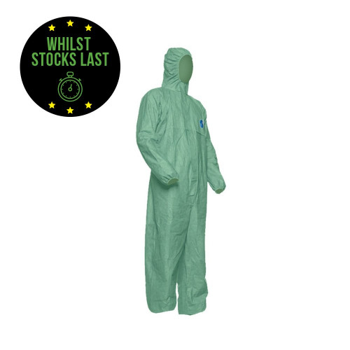 Green Tyvek Chemical Resistant Disposable Spraysuit Type 5/6 Pack Rates