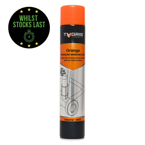 Tygris Stripeline Paint 750ml Aerosol - Orange While Stocks Last