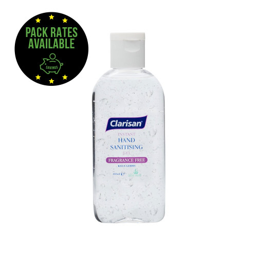 Clarisan Antibacterial Hand Sanitising Gel - 50ml Pocket Size with Flip Top Lid Pack Rates