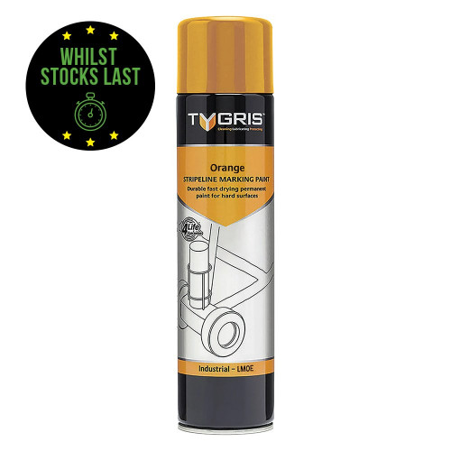 Tygris Stripeline Paint 750ml Aerosol - Orange While Stocks Last