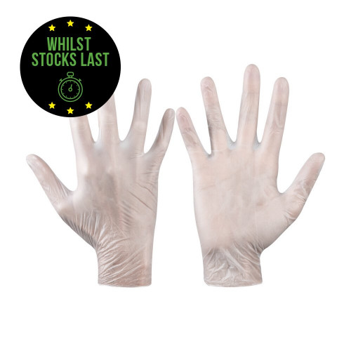 Vinyl Disposable Gloves, Pack of 100 Whilst Stocks Last