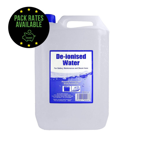 Deionised Water - 5 Litre Pack Rates