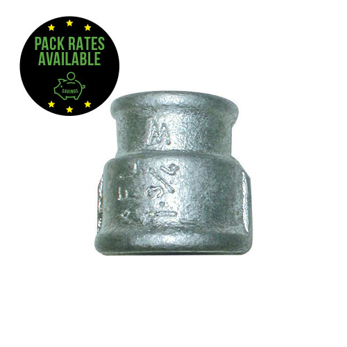 Galvanised Reducing Socket Connector 3/4inch (F) x 1/2inch (F) Pack Rates