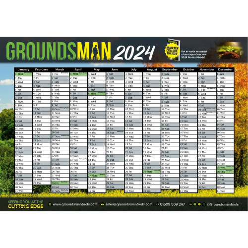 Groundsman 2024 Wall Calendar / Planner - A2