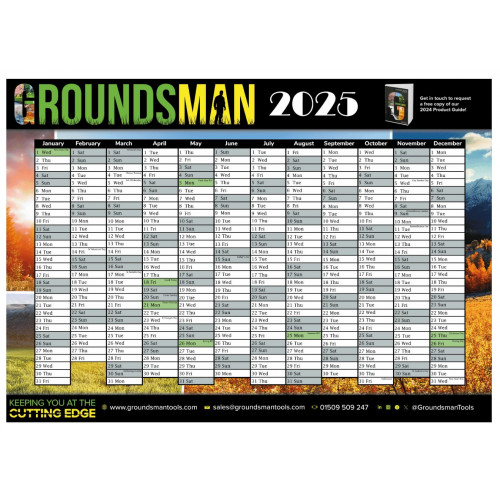 Groundsman 2025 Wall Calendar / Planner - A2