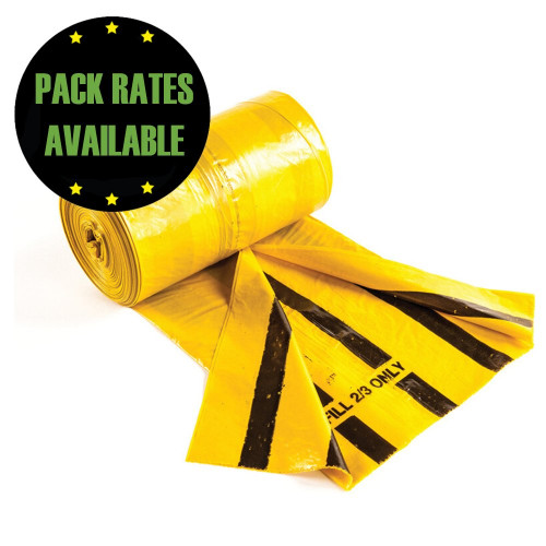 H/D 80L Yellow Tiger Stripe Clinical Rubbish Bag (15x29x36