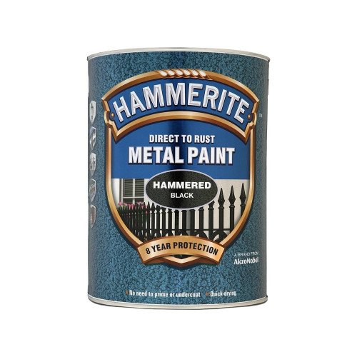 Hammerite Black Gloss Paint (Hammered Finish) - 5 Litre