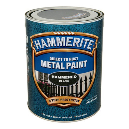 Hammerite Black Gloss Paint (Hammered Finish) - 5 Litre