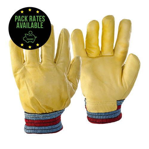 Insulated Hide Knitwrist Gloves - Size L Pack Rates