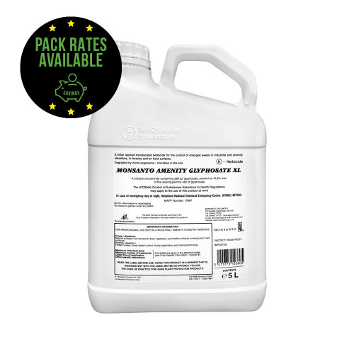 Monsanto Amenity Glyphosate Weedkiller - 5 Litre Pack Rates