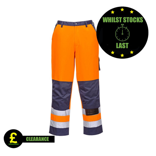 Portwest Lyon Orange Hi-Vis Trousers - Size Large *Clearance*