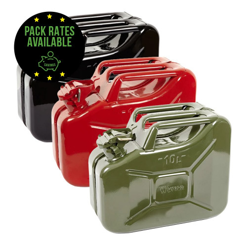 Short Steel Jerry Can - 10 Litre Pack Rates