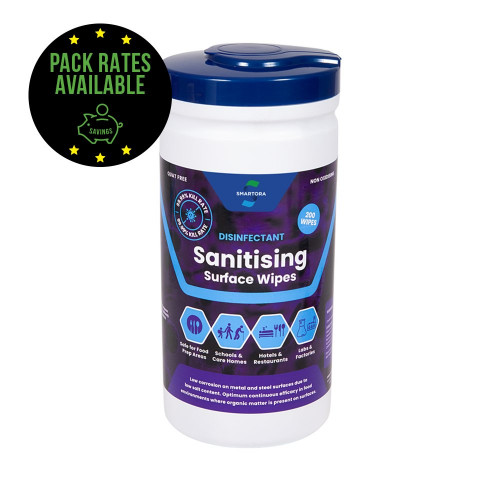 Smartora Sanitising Wipes (200 Per Tub) Pack Rates