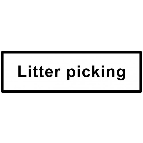 Steel Road Sign Supplement Plate - Litter Picking (to fit 040019)