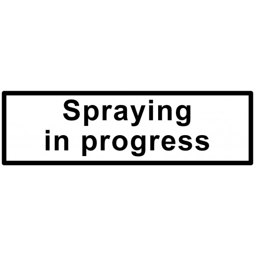 Steel Road Sign Supplement Plate - Spraying in Progress (to fit 040019)