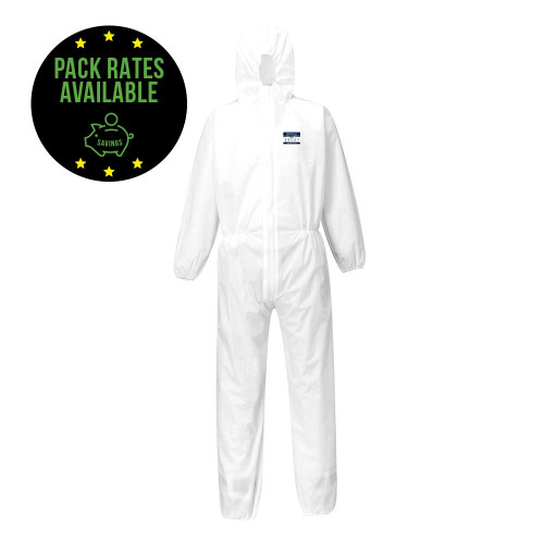 White Chemical Resistant Disposable Spraysuit Type 5/6 Pack Rates