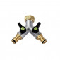 2-Way Brass Quick Connector with Shut Off Valves