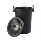 85 Litre Black Dustbin with Lid, / 19 Gallons
