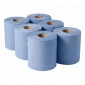 Blue Centre Feed Hand Wiper Rolls (6 pack)