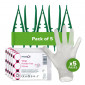 Plastic Forceps with Vinyl Gloves, Pack of 5