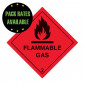 Flammable Gas 2 Self Adhesive Label - 100x100mm