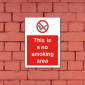 No Smoking Area Sign - Plastic and Drilled A4 (210mm x 297mm) 01