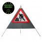 Quazar Roll up Triangular Sign - Men at Work - READ DESCRIPTION Pack Rates