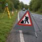 Quazar Roll up Triangular Sign - Men at Work - READ DESCRIPTION 01