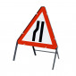 Steel Road Sign Plate - Road Narrows N/S 01