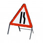 Steel Road Sign Plate - Road Narrows O/S 01