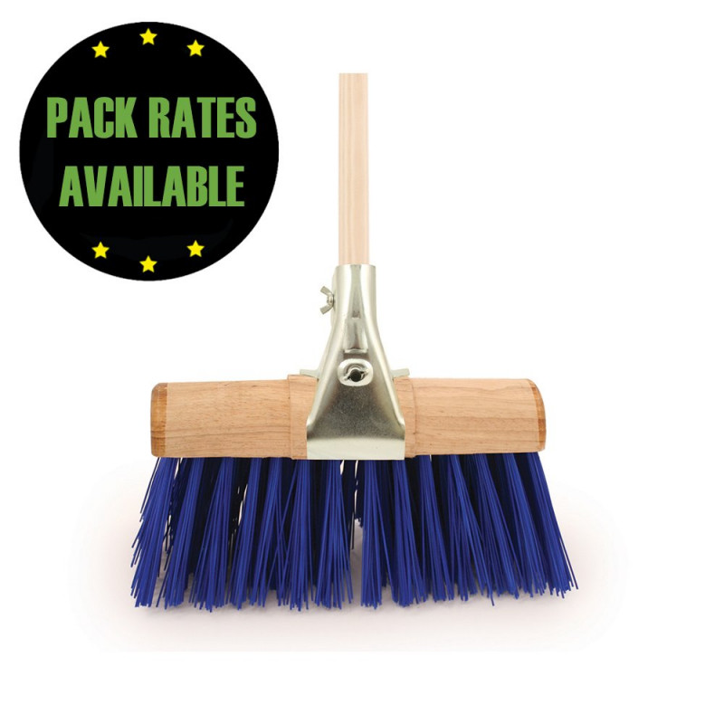 B/B 13" Poly Yard Broom fitted with 54" Wooden Handle & Clamp