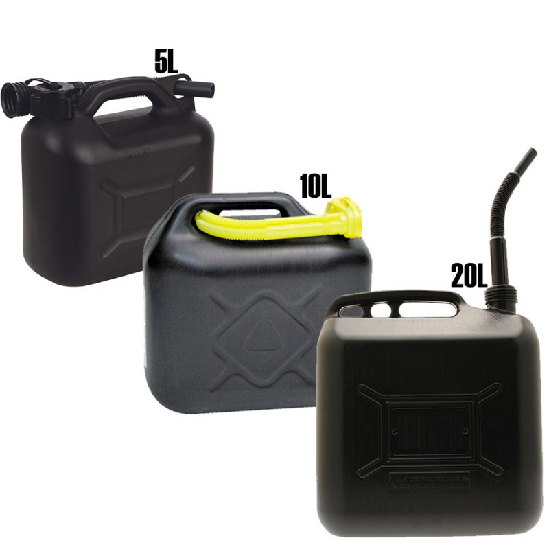 Plastic Fuel Can 10 Litre Black