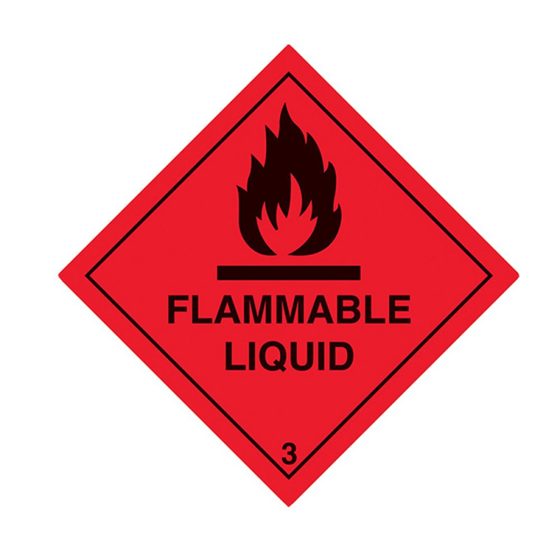 Flammable Liquid Self Adhesive Label 100x100mm