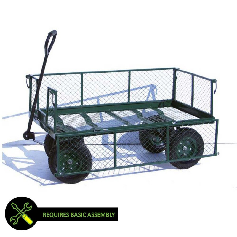 Draper Heavy Duty Garden Cart with Hinged Mesh Sides, 200kg Capacity