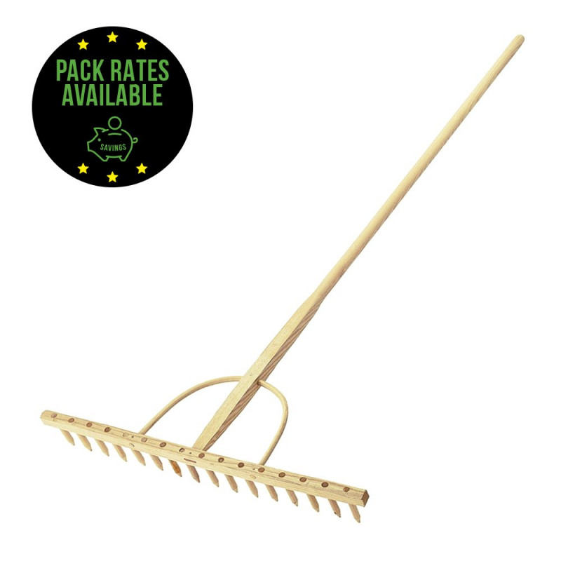 Pitch Hade Rake Groundsman 16 Tooth Wooden Hay Rake