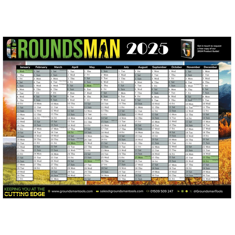 Groundsman 2025 Wall Calendar / Planner A2