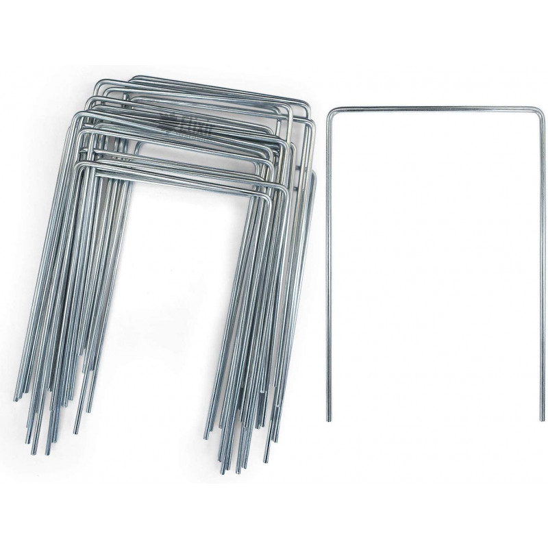 Metal Ground Staples 6" Long 4" Wide (Pack of 100)