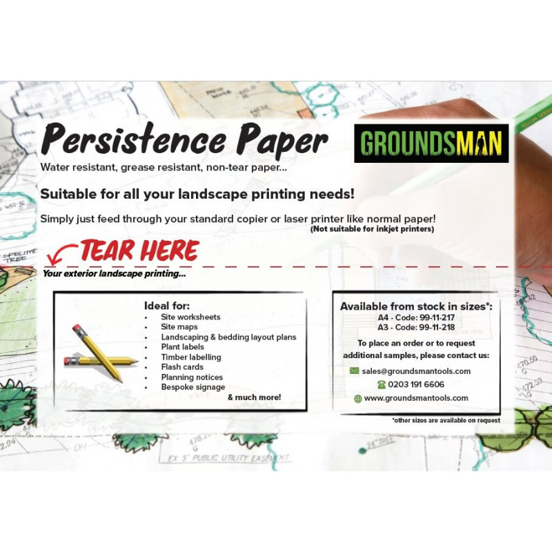 Groundsman 'Persistence' non-tear paper