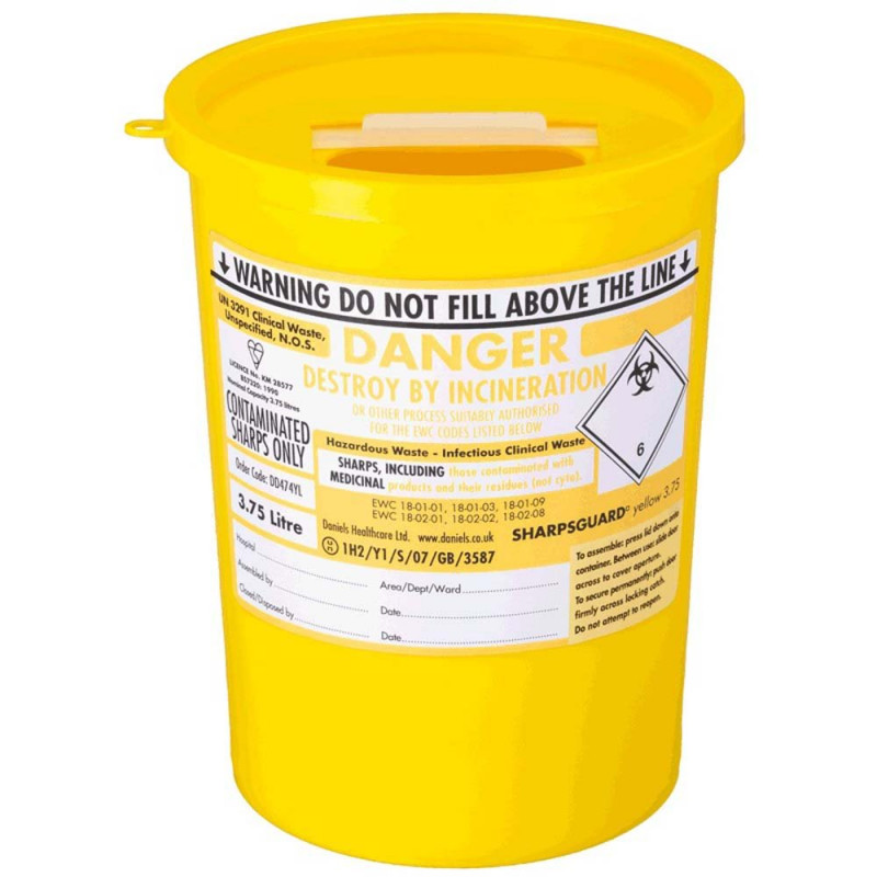 Sharps Disposal Bin 3.75 Litre